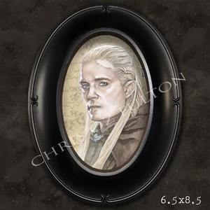 El Señor de los Anillos Legolas Hobbit Tolkien Película Arte Enmarcado Impresión Chris Oz Fulton - Imagen 1 de 2