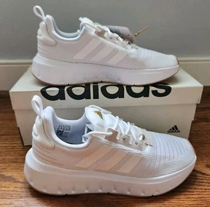 adidas Shoes Swift Run 23 Women’s 8.5 White Gold NIB - Picture 1 of 7