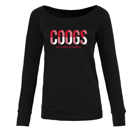 Venley Official NCAA University of Houston Coogs Women's Fleece Crew Sweatshirt Cover