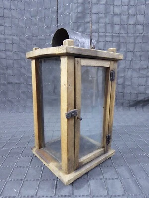 Old Antique primitive Wooden Candle Lantern 18th 19th century Wood Lantern - Image 1 of 4