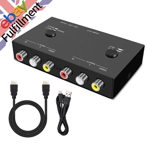 2 Port AV To HDMI Converter 2RCA To HDMI Dual AV To HDMI Adapter AV Switcher - Picture 1 of 10