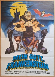 Abbott and Costello Meet Frankenstein ORIGINAL German '70s POSTER Dill art! - Bild 1 von 7