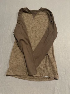 Camisa Eddie Bauer Para Hombre Mediana Henley Marrón Waffle Térmica - Imagen 1 de 7