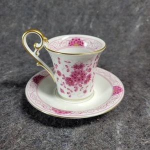 VTG Kaiser " Petersburg" Demitasse Cup And Saucer Pink Floral And Gilding - Picture 1 of 10