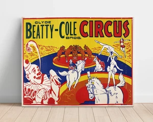 Zirkus Poster ungerahmt - Clyde Beatty-Cole Bros - Circus Acts - Bild 1 von 4