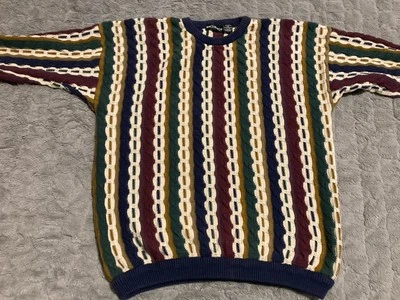 Suéter Bachrach Vintage Hombres XXL 3D Tejido Pesado Preppy Clásico Años 90 Crosby Foto 1 de 4