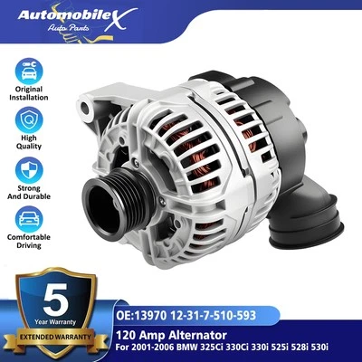 13882 Alternator for 2001-2006  BMW E46 325i 325Ci 325xi  330Ci 330Ci 330xi 2.5L Foto 1 de 4