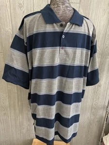 Red Rhino Men Size 3XL Blue Gray Striped Polo - Picture 1 of 6