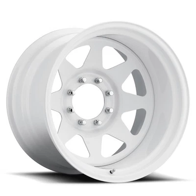 U.S. Wheel 70 Series White 8-Spoke Wheel 15"x10" 8x6.5" BC - Image 1 of 4