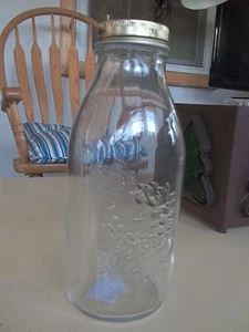 Italian Barmiali Rocco Quattro Ftagionie 1 L. with Lid Canning Embossed Glass Ja - Picture 1 of 8