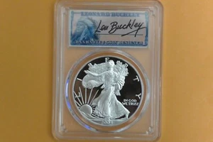 2004 W $1 Proof Silver Eagle PCGS PR69DCAM Leo Buckley Signed - Picture 1 of 4