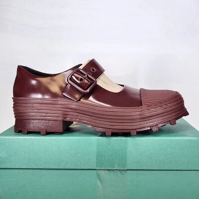Size 8 Men / 10 Wom (EU 41)- Camper Tracktori - Burgundy Leather Mary Jane Clogs - Image 1 of 4