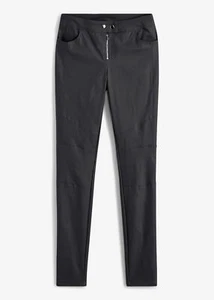 Trendige Hose in Lederoptik mit Bikerdetails Gr. 36 Schwarz Damen Bikerhose Neu* - Bild 1 von 1