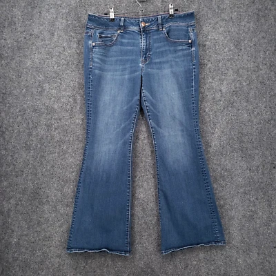 American Eagle Jeans Womens 14 Blue Kick Boot Mid Rise Stretch Medium Wash Denim - Image 1 of 4