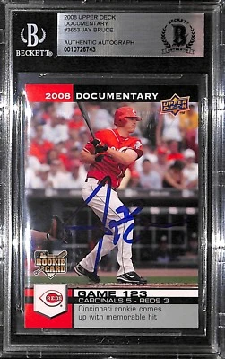 Jay Bruce Signed 2008 Upper Deck Documentary Reds Baseball Card #3653 BAS COA - Image 1 of 4