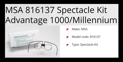 MSA Spectacle Kit use with Advantage 1000/Millennium Gas Mask Facepieces 816137 - Image 1 of 4