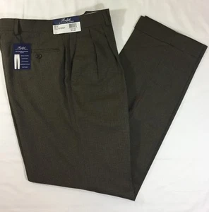 PANTALONES PLISADOS RALPH LAUREN THE COMFORT FLEX MARRÓN CLARO 32Wx32L $79 NUEVOS CON ETIQUETAS - Imagen 1 de 4
