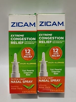 2 × Líquido Zicam ALIVIO EXTREMO DE LA CONGESTIÓN• SPRAY NASAL 0,50 fl oz • CADUCIDAD: 01/26 Foto 1 de 4