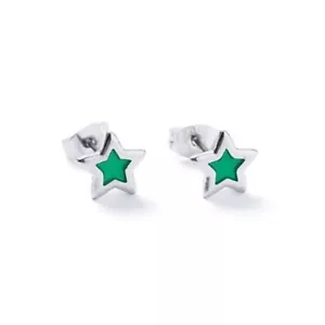 Carrie Elspeth Silver Star Stud Earrings - Green - ES074 - BNWT - Picture 1 of 2