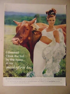 1962 Maidenform Bra I Dreamed I Took The Bull By The Horns vintage print ad - Picture 1 of 1