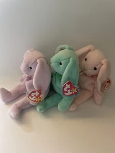 RARE Ty Hoppity, Hippity & Floppity Beanie Babies with PVC & Errors MINT - Bild 1 von 17