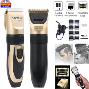 Rechargeable Men Hair Clippers Professional Cordless Trimmers Barber Haircut kit - Picture 1 of 11