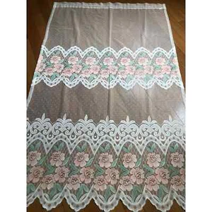 Vintage Lace Window Curtain Panel Floral 40" wide x 62" high - Picture 1 of 6