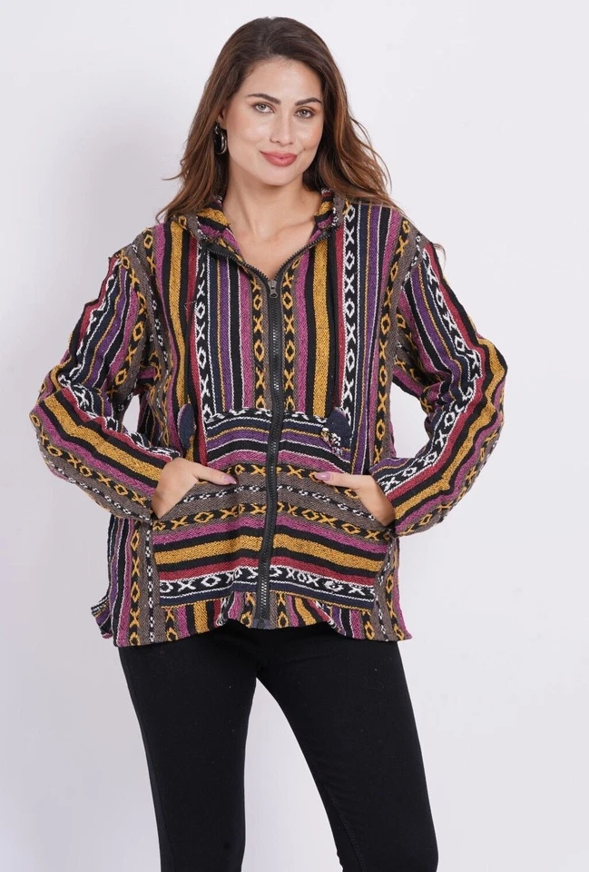 Sudadera con capucha de algodón pesado forrada para mujer con bolsillos crema... - Imagen 1 de 4