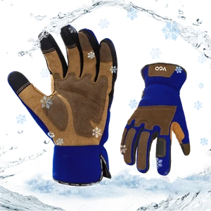 Guantes de trabajo de invierno impermeables de invierno forrados con pantalla táctil forrados de 32 ° F (SL7475FLWP-BLU) - Imagen 1 de 7