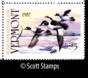 VT2 1987 Vermont Duck Stamp - MNH - Common Goldeneyes - Artist: Jim Killen - Picture 1 of 1