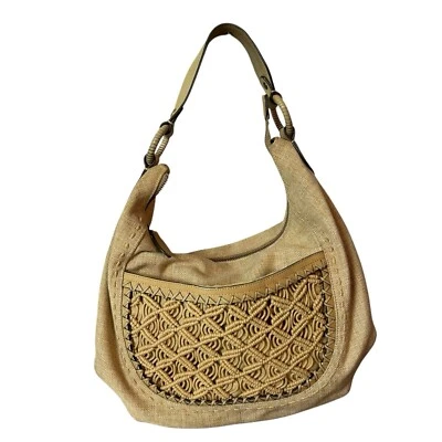 Bolso de hombro boho de lona beige Cole Haan para mujer Foto 1 de 4