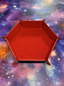 Wargaming 6 Sided Dice Tray - Red Suede Effect - Picture 1 of 5