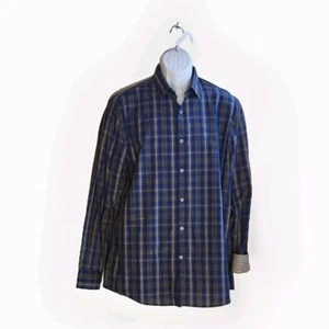 Axist Blue Plaid Long Sleeve Button Up Shirt Men's Sz Medium  - Picture 1 of 5