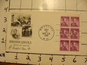 Vintage Envelope FIRST DAY OF ISSUE: 4cent ABRAHAM LINCOLN booklet pane - Picture 1 of 1