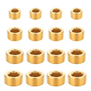 Male BSP Brass Plug Allen Key Countersunk Hex Socket 1/8" 1/4" 3/8" 1/2" 3/4" 1" - Picture 1 of 9
