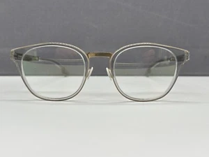 Ic Berlin Eyeglasses Frames woman Round Grey Shiny Bronze Panto Susan W Large Np - Picture 1 of 12