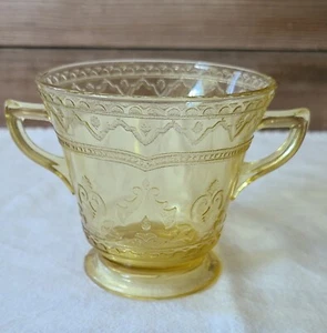 Federal Glass Amber Depression Glass Patrician Pattern Sugar Bowl - Picture 1 of 8