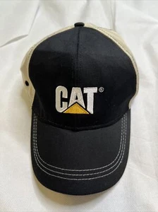 Caterpillar CAT Equipment Adjustable Hat Black White Brown - Picture 1 of 6
