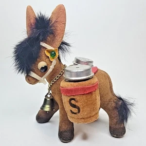 Vintage Enesco Black Hair Donkey/Pack Horse Hong Kong Salt & Pepper Shaker Set - Picture 1 of 11