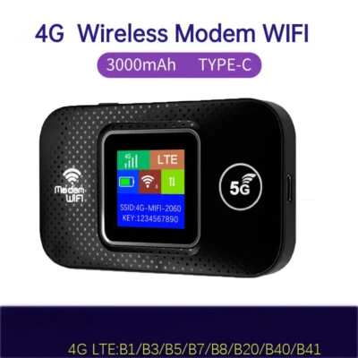 4G Pocket Hotspot Wireless WIFI Routerwith 3000mAh Battery SIM Card for Travel - Image 1 of 4