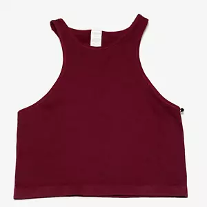 Calvin Klein Performance Women's Size L Burgundy Ribbed Workout Crop Top - Picture 1 of 7