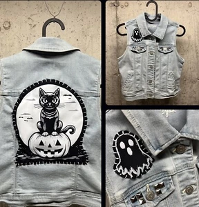 Halloween punk rock kiddie vest! - Picture 1 of 5