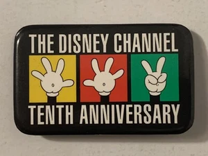 Vintage 90s Disney Channel Tenth Anniversary Promo Pinback Button 1993 10th - Picture 1 of 4