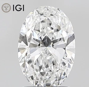 IGI Certified Lab Grown CVD Diamond OVAL Cut 0.95 Ct D Color VS1 Clarity Stone - Picture 1 of 11