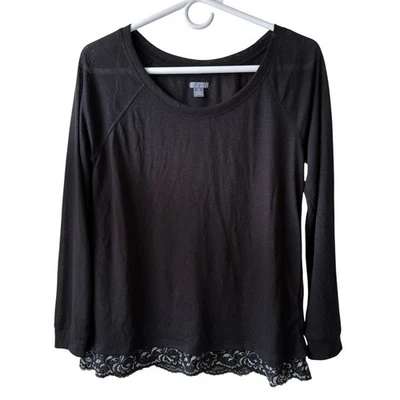 Top Aerie para mujer pequeño negro plateado con ribete de encaje WhimsyGoth Y2K Grunge Fairycore Foto 1 de 4