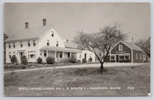 Knollwood Lodge US Route 1 Hancock Maine ME RPPC Echtfoto Postkarte - Bild 1 von 2