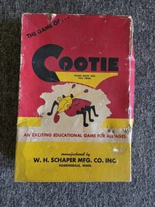 The Game of Cootie Vtg 1949 Patent Pending, Build A Bug Game Original Box - Picture 1 of 3