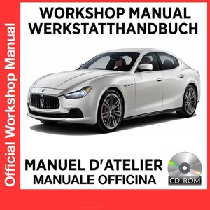 MASERATI GHIBLI M157 2014-2016 SERVIZIO MANUALE OFFICINA DVD PDF RIPARAZIONE ... - Foto 1 di 5
