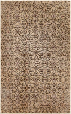 Tapete de área tradicional vintage com nós à mão 4'8" x 7'9" tapete de lã oriental - Imagem 1 de 4