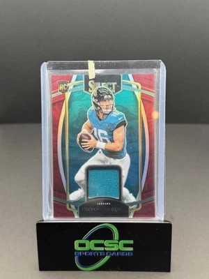 2021 Panini Select Rookie Swatches Trevor Lawrence #RSW-TLR Red Prizm (MEM, RC) - Image 1 of 3